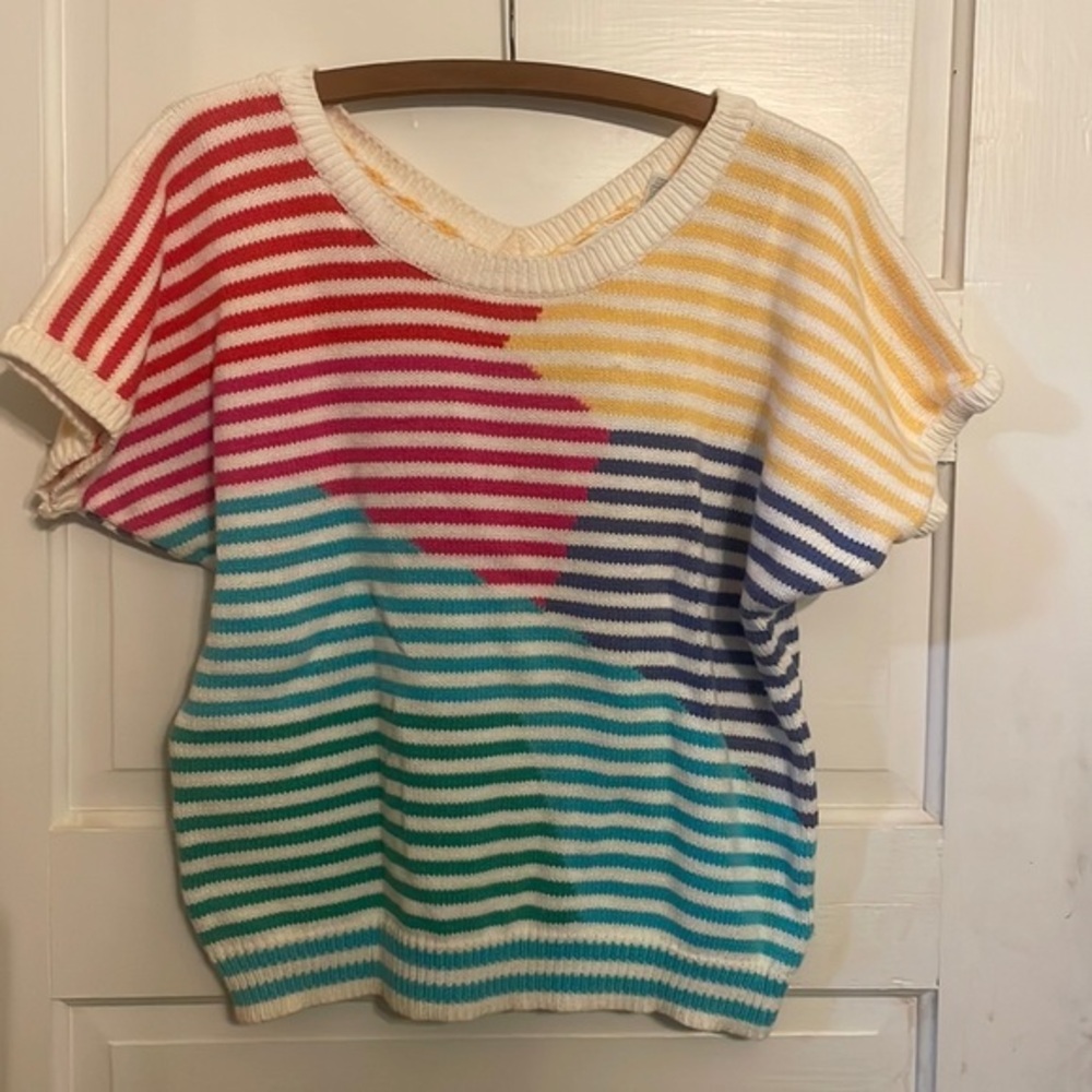 Jeanne Pierre size‎ M 100% cotton short sleeved sweater !Perfect condition!